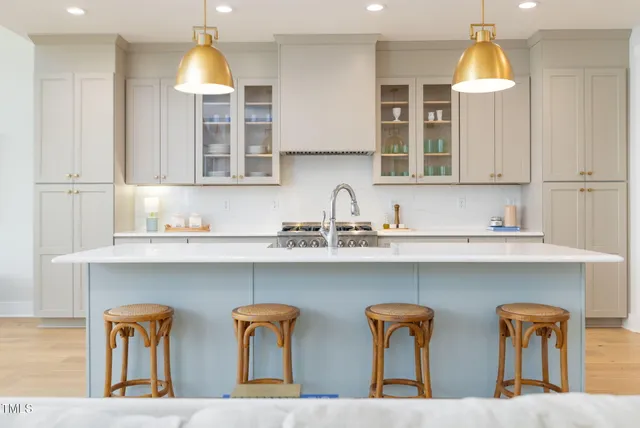 a view of a hallway with bathroom