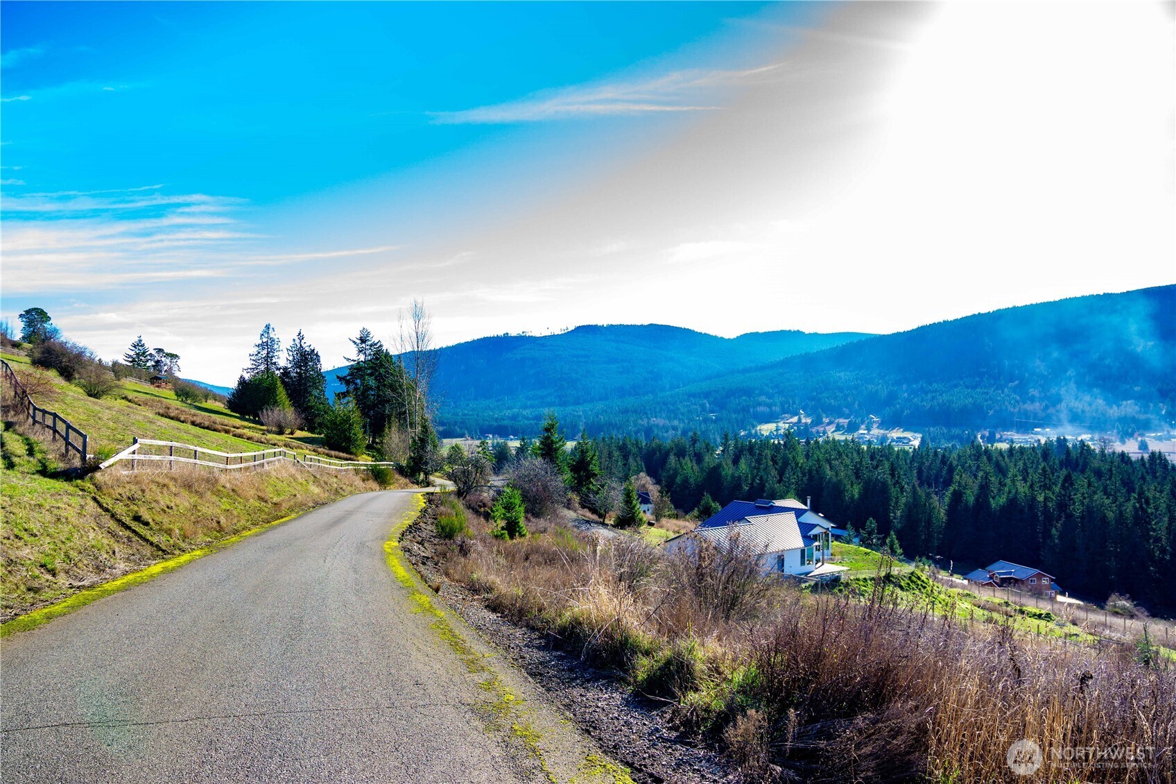 3 Hillside Drive Sequim, WA 98382 - Photo 10 of 27 a view of swimming pool outdoor seating and mountain view in back