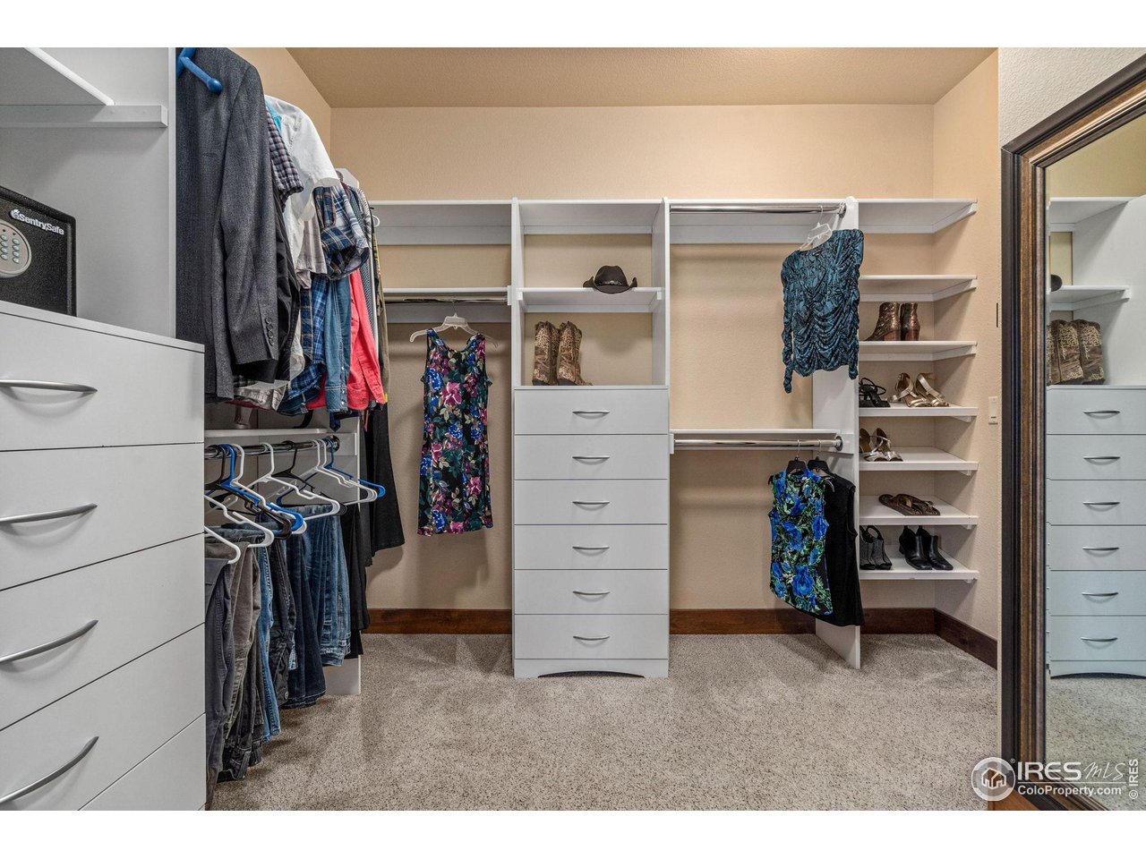 6611 Murano Drive Windsor, CO 80550 - Photo 14 of 35 a view of walk in closet with clothes and shoes