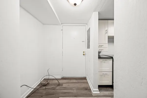 a room with storage and utility