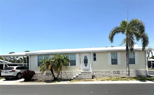 a view of a very nice looking building with a large window
