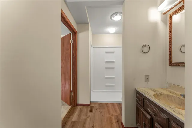 a view of a walk in closet