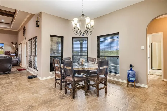 a large room with windows