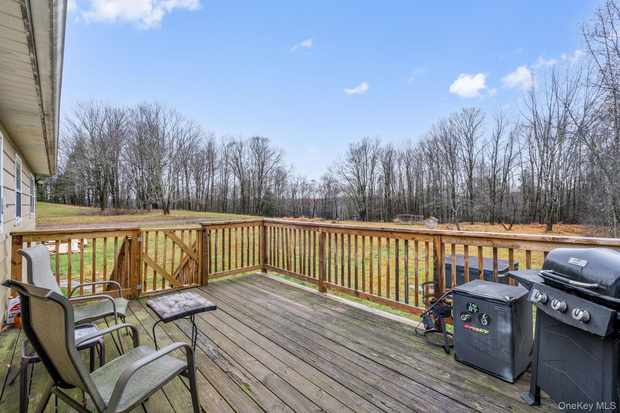 178 Bowers Road Loch Sheldrake, NY 12759 - Photo 27 of 47 a view of balcony with wooden floor and outdoor seating