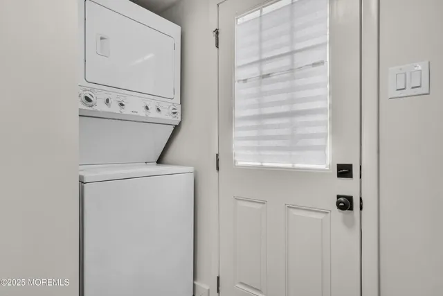 a view of small space with racks on the wall