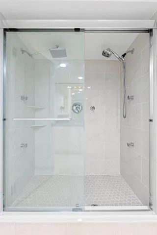 a bathroom with a shower