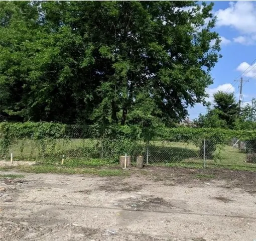 a view of a yard with a tree