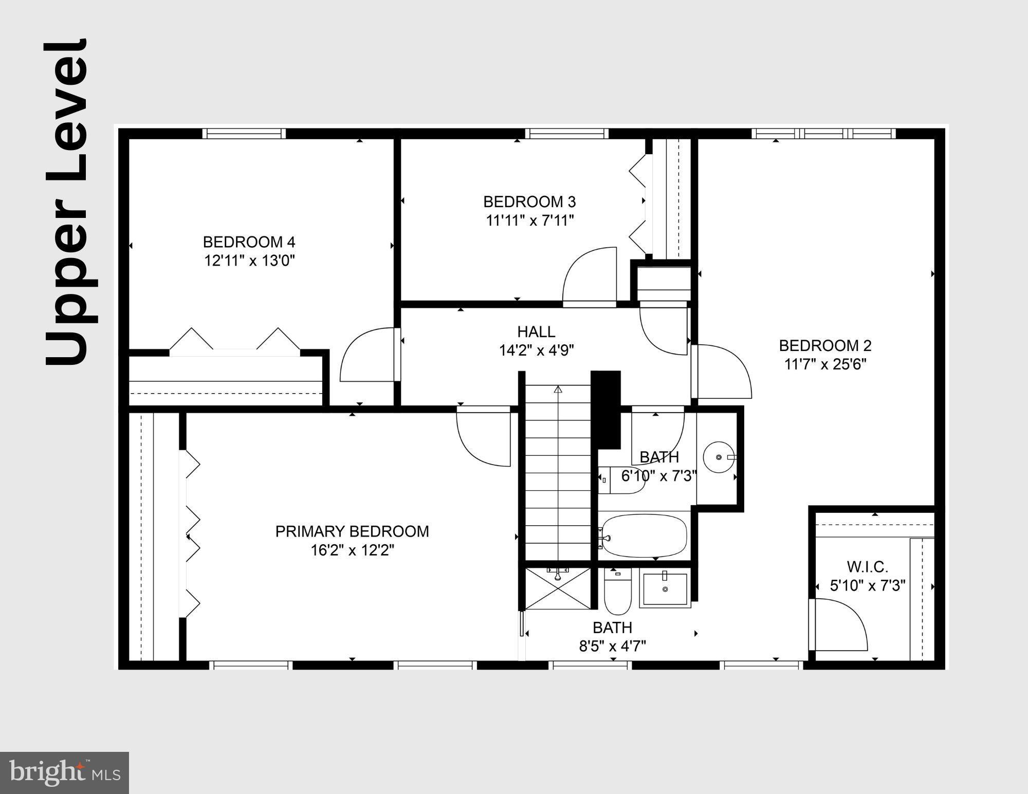 16083 Radburn Street Woodbridge, VA 22191 - Photo 60 of 63 Upper Level 2D Floor Plan