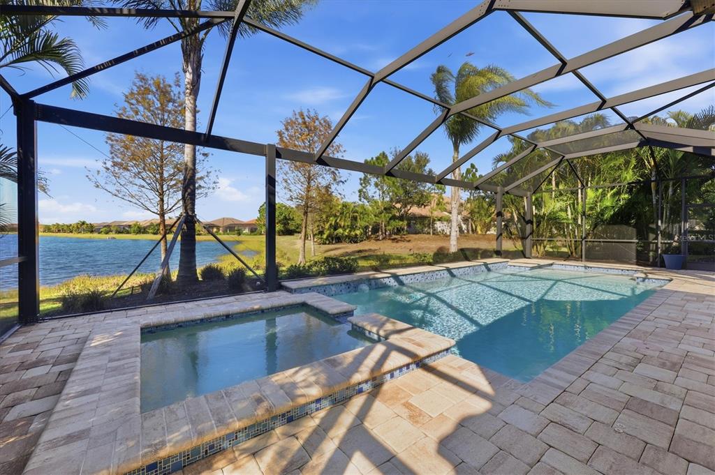 15909 Castle Park Terrace Lakewood Ranch, FL 34202 - Photo 38 of 66 a view of a swimming pool with a patio