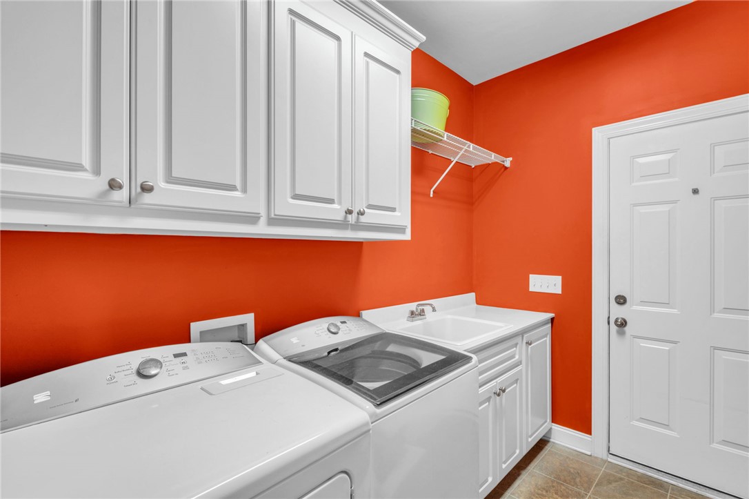 648 Mountain View Road Williamston, SC 29697 - Photo 28 of 42 Functional laundry room equipped with upper and lower cabinetry, a utility sink, and ample counter space.