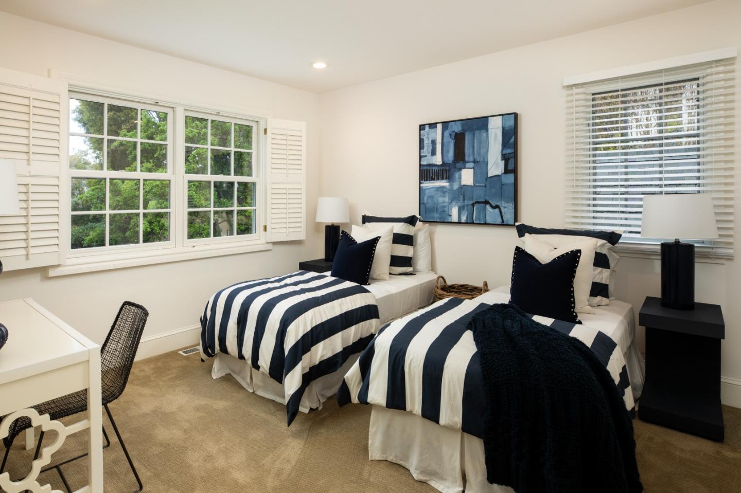 166 Seminary Drive Menlo Park, CA 94025 - Photo 23 of 41 a bedroom with a bed and wooden floor