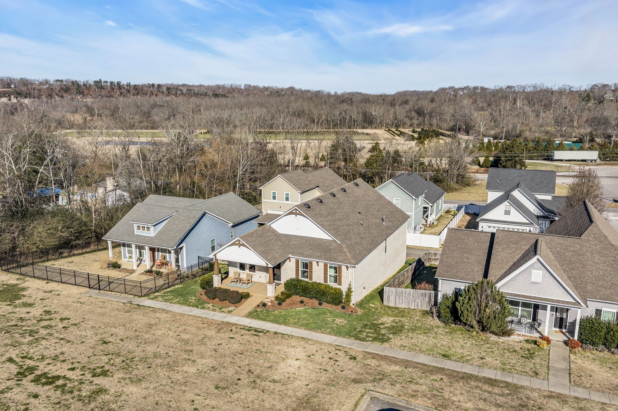 111 Ellersly Way Kingston Springs, TN 37082 - Photo 41 of 46 an aerial view of residential houses and outdoor space