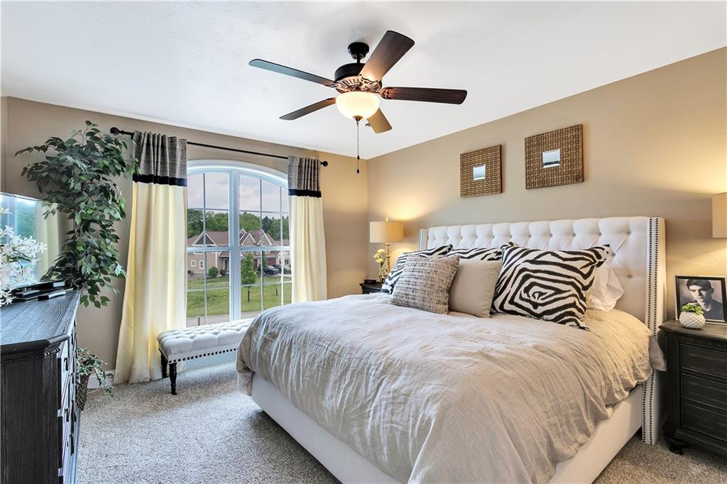 100 Meadow Road Irwin, PA 15642 - Photo 21 of 25 One of Two Spacious Bedrooms on the Upper Level w/Ceiling Fan and Room for King Size Bed, 15x12.