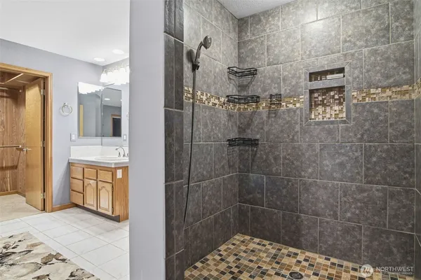 a bathroom with a shower