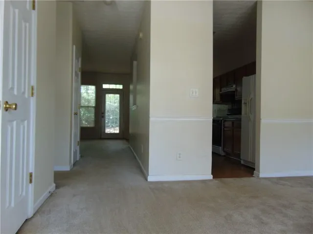 an empty room with closet