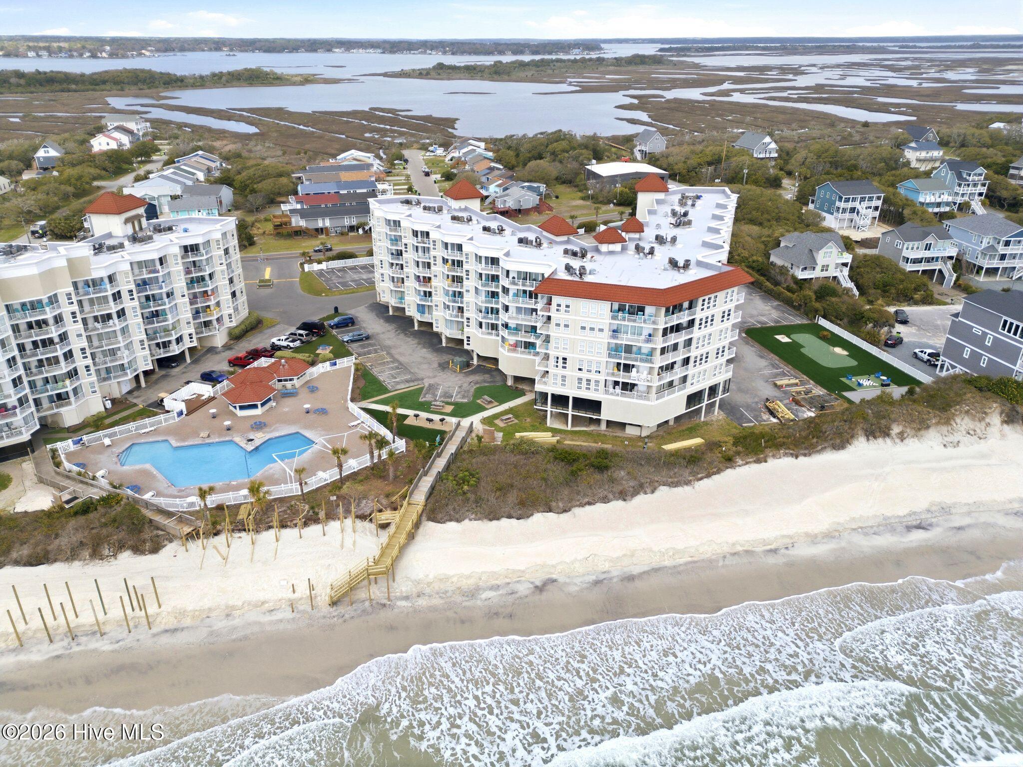 2000 New River Inlet Road, Unit 3201 North Topsail Beach, NC 28460 - Photo 1 of 65 Aerial view - Condo back left