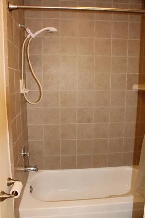 a bathroom with a bath tub and a shower