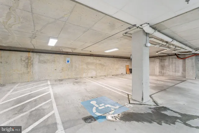 a view of a indoor garage