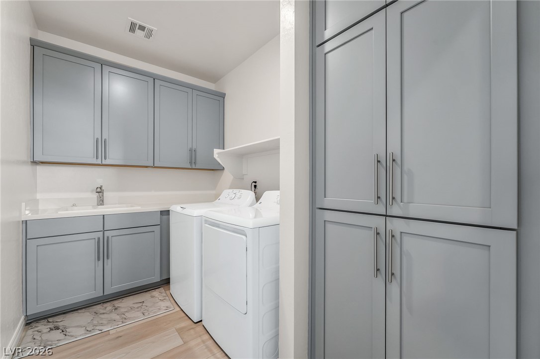 2555 Hampton Road, Unit 10108 Henderson, NV 89052 - Photo 19 of 23 Ample built-in cabinetry and dedicated utility sink maximize function in this dedicated laundry space.