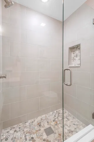 a bathroom with a shower
