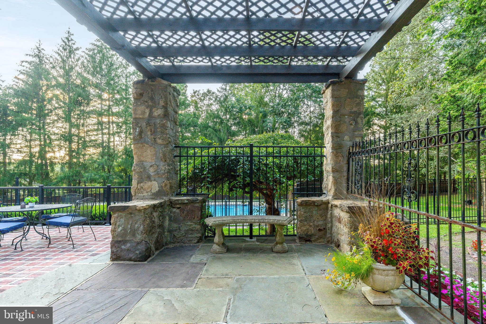 1336 Gypsy Hill Road Lower Gwynedd, PA 19002 - Photo 60 of 85 Pergola overlooking gardens