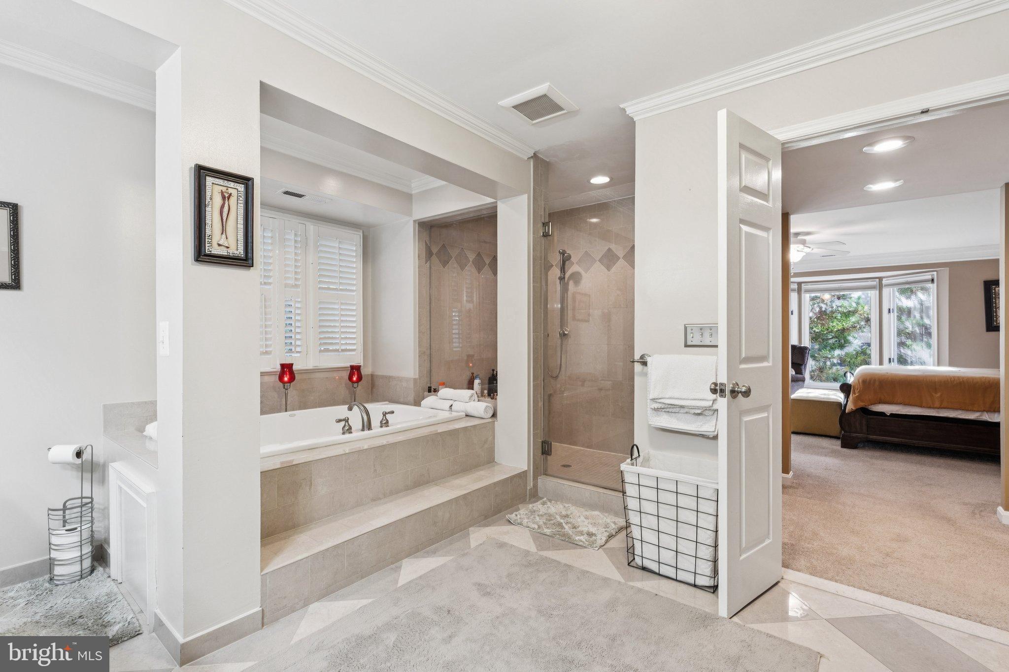 47660 Pennrun Way Sterling, VA 20165 - Photo 28 of 55 a bathroom with a tub sink a mirror and a shower