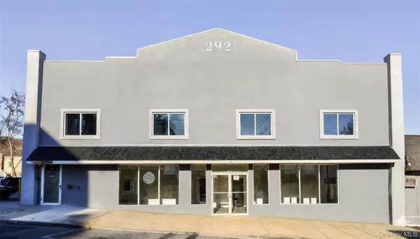 a front view of a building