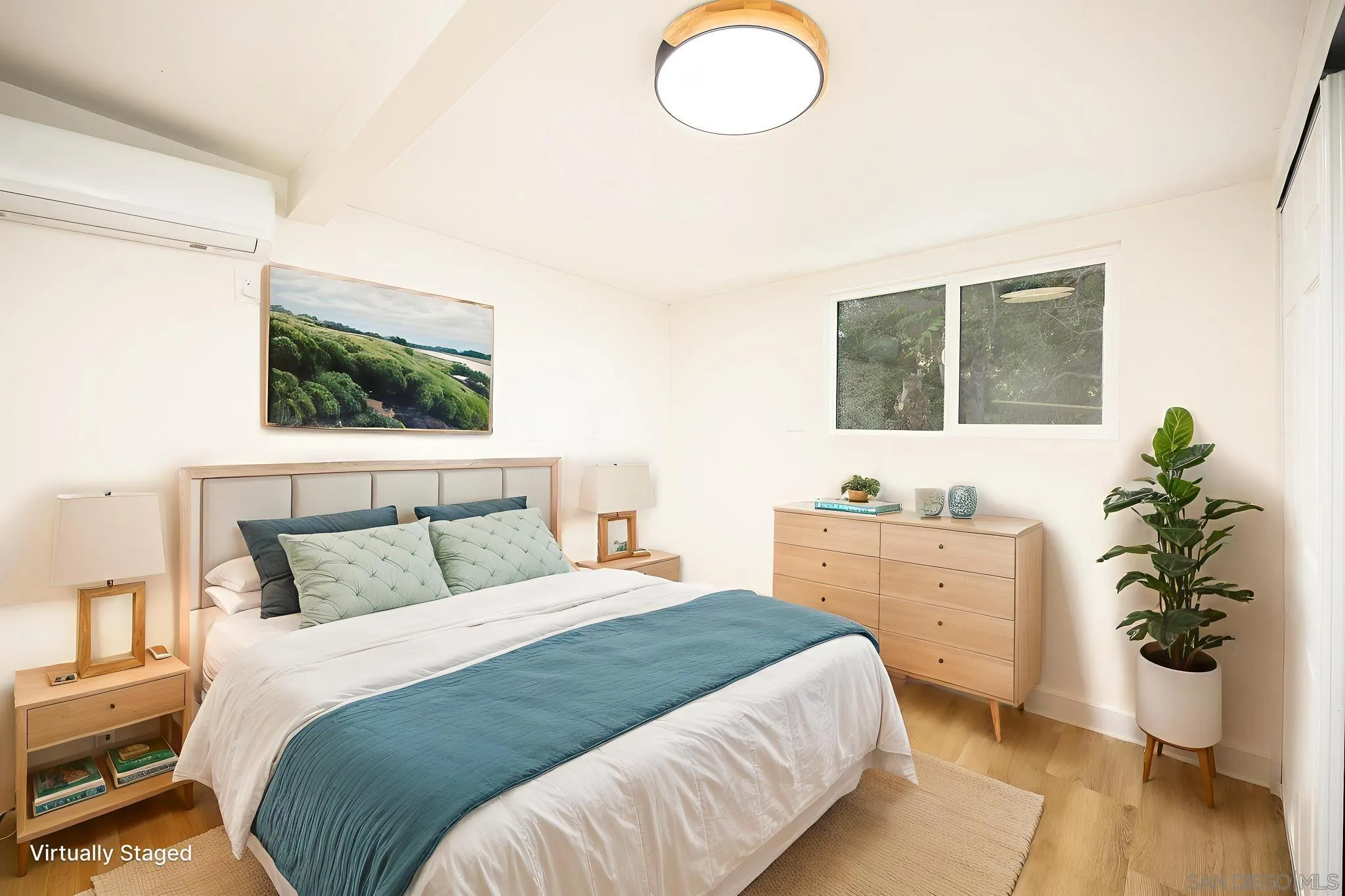 678 Robby Way Fallbrook, CA 92028 - Photo 21 of 36 a bedroom with a bed potted plant with the outer view