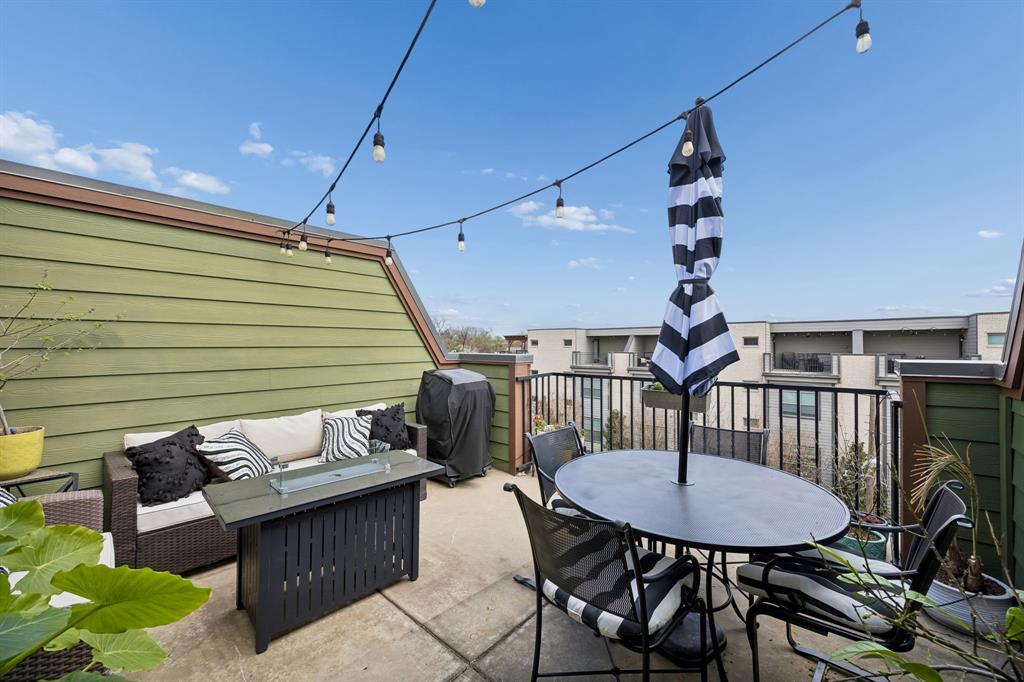 5875 Ross Avenue, Unit 9 Dallas, TX 75206 - Photo 2 of 29 Rooftop patio featuring grilling area and an outdoor living / dining area