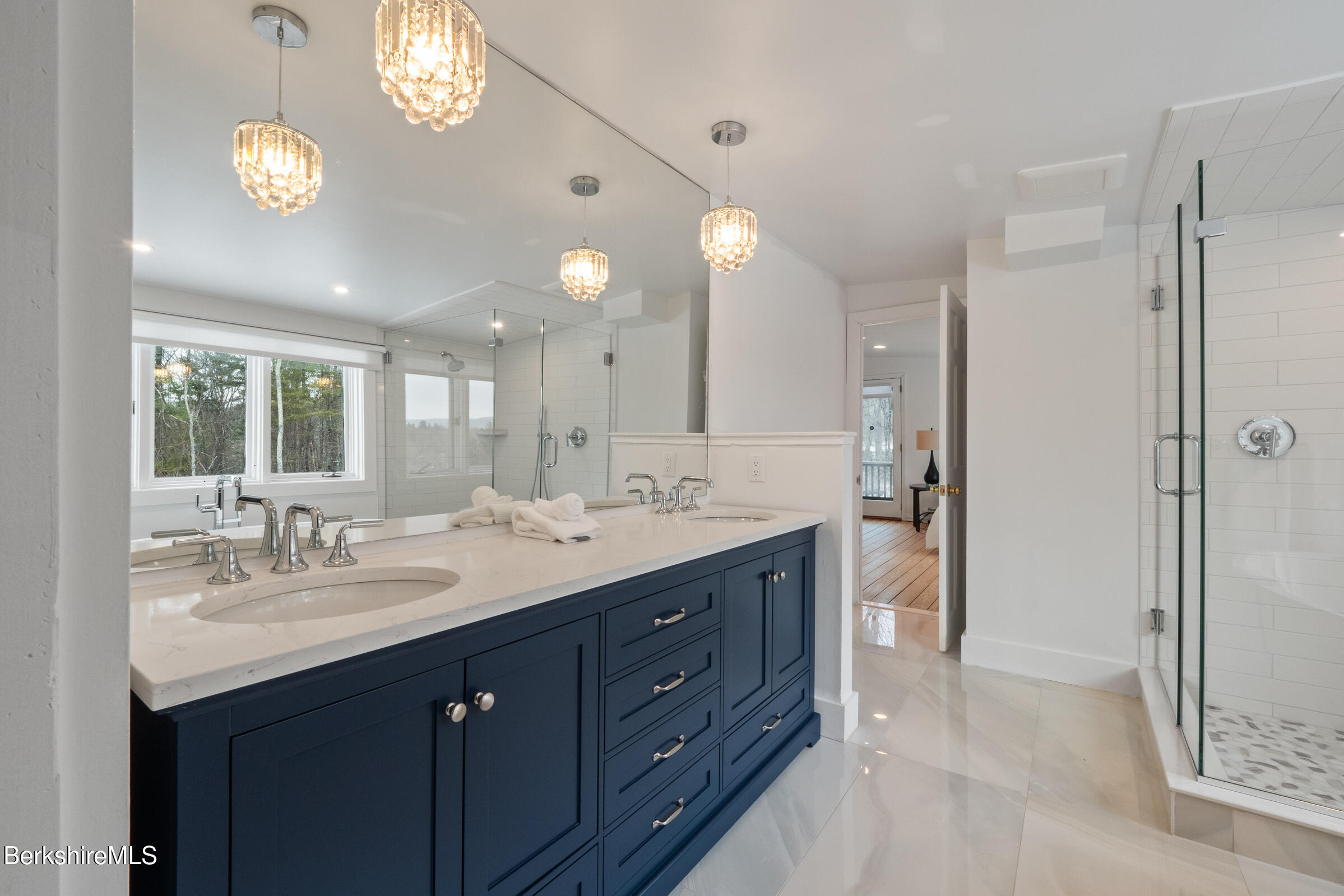 14 Pinecrest Cross Road Egremont, MA 01230 - Photo 29 of 40 a bathroom with a double vanity sink mirror and double