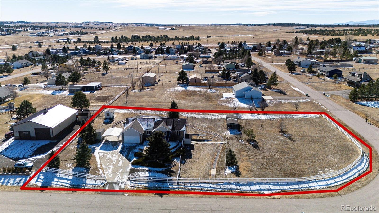 5672 Columbine Ridge Road Elizabeth, CO 80107 - Photo 5 of 50 an aerial view of residential houses