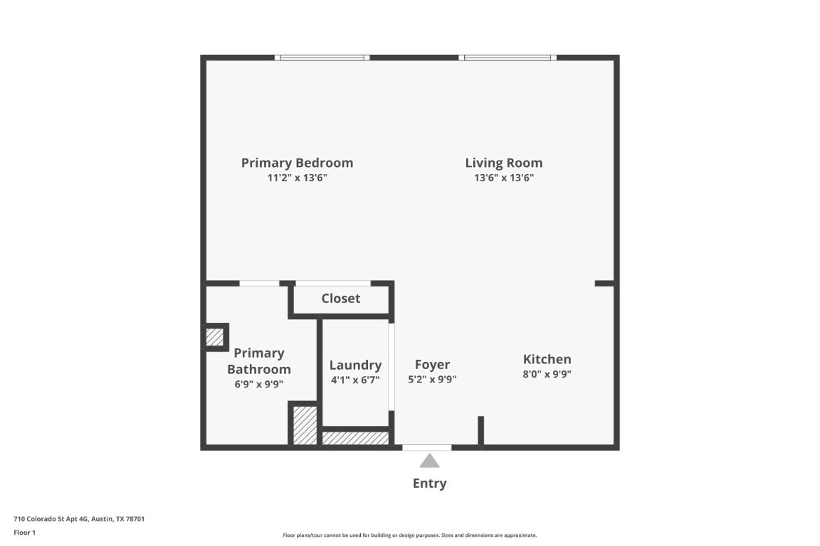 710 Colorado Street, Unit 4G Austin, TX 78701 - Photo 39 of 39 The floor plan.
