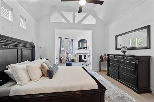 a spacious bathroom with a granite countertop sink and a mirror