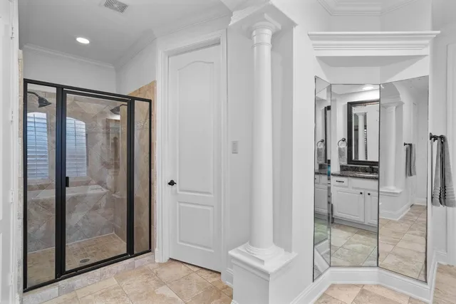 a view of staircase with furniture and a window