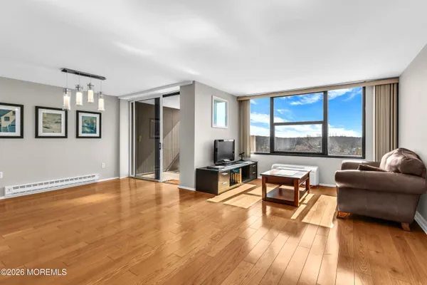 a view of an outdoor space with a swimming pool