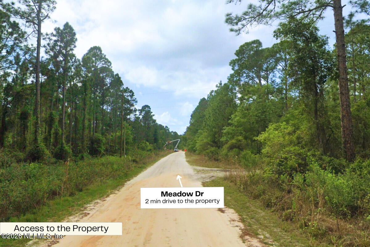 a view of a park with trees