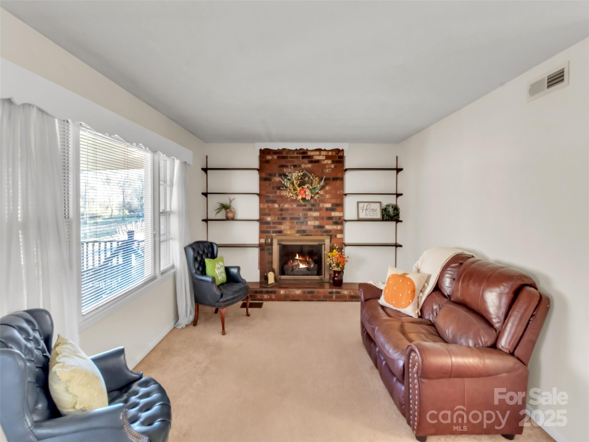 250 Reeves Cove Road Candler, NC 28715 - Photo 5 of 47 a living room with furniture and a fireplace