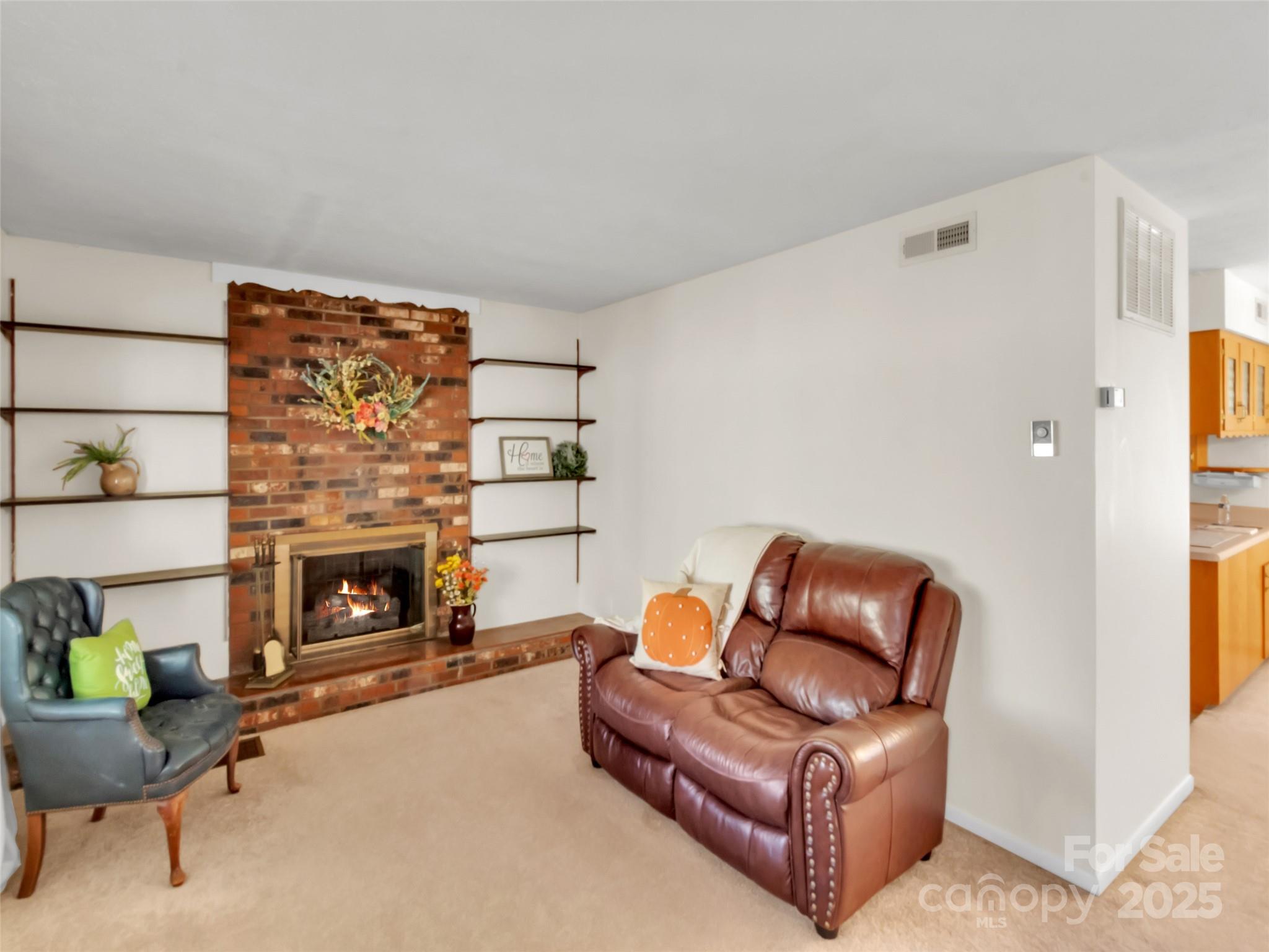 250 Reeves Cove Road Candler, NC 28715 - Photo 6 of 47 a living room with furniture and a fireplace