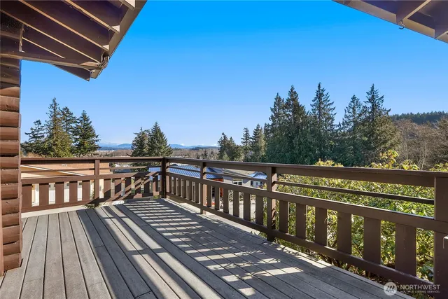 a view of wooden deck