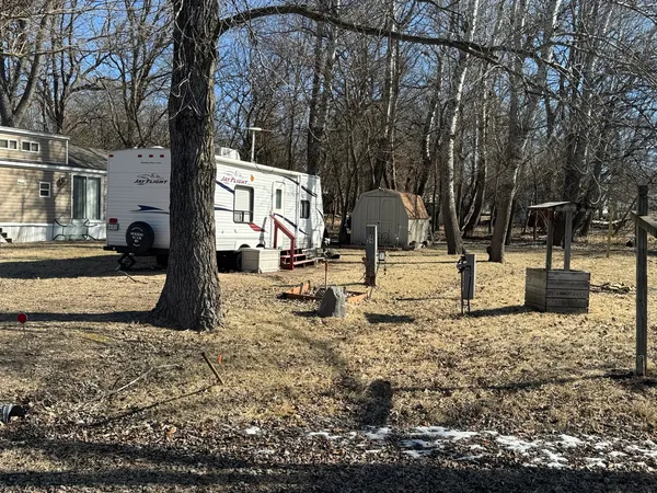 a view of a yard with a tree