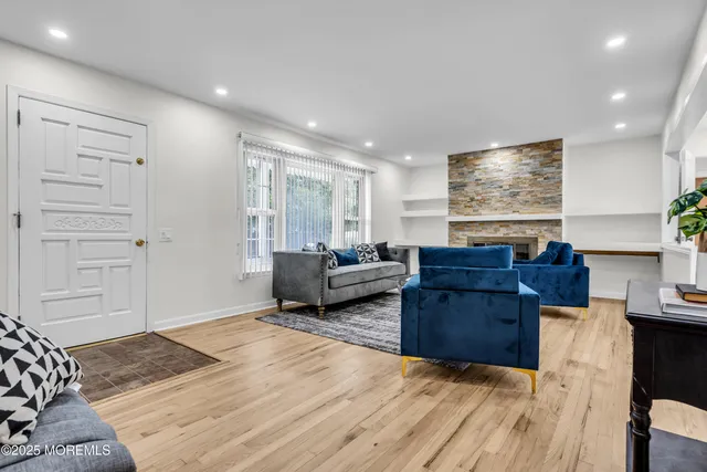 a bedroom with a bed and furniture