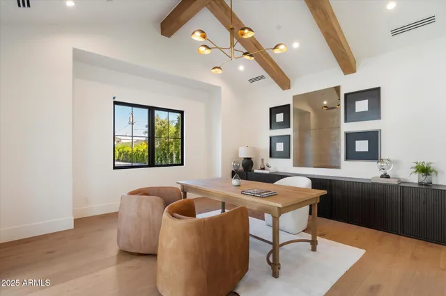 a view of a kitchen with cabinets