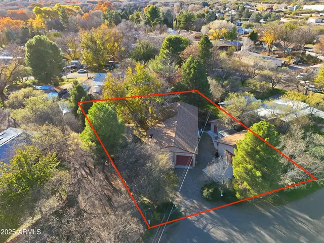 an aerial view of a house