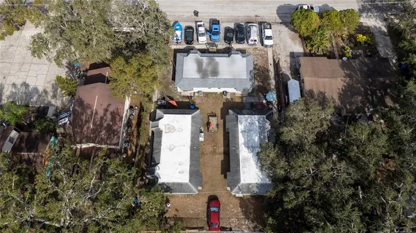 a city view with tall buildings