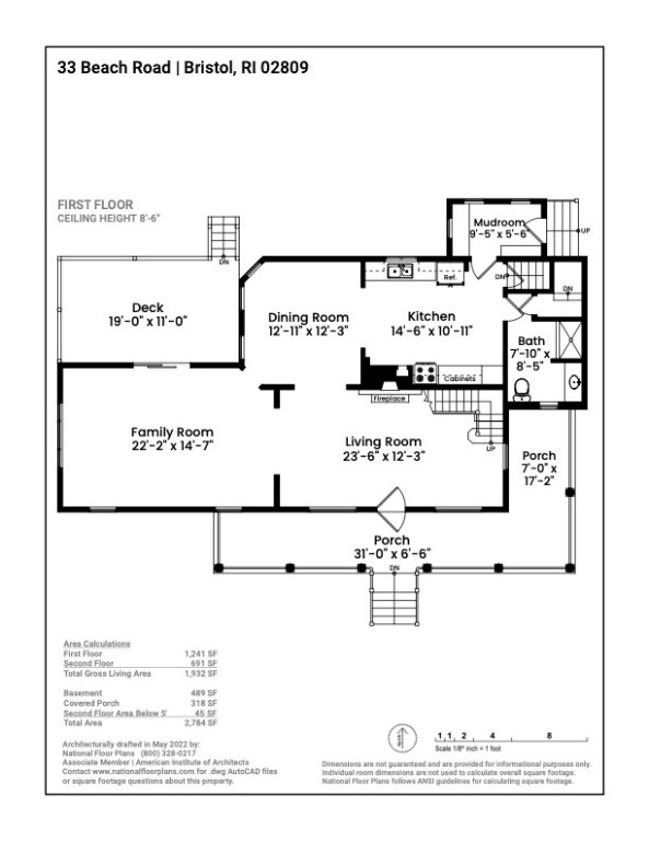 33 Beach Road Bristol, RI 02809 - Photo 35 of 37 Floor Plan: 1st Floor