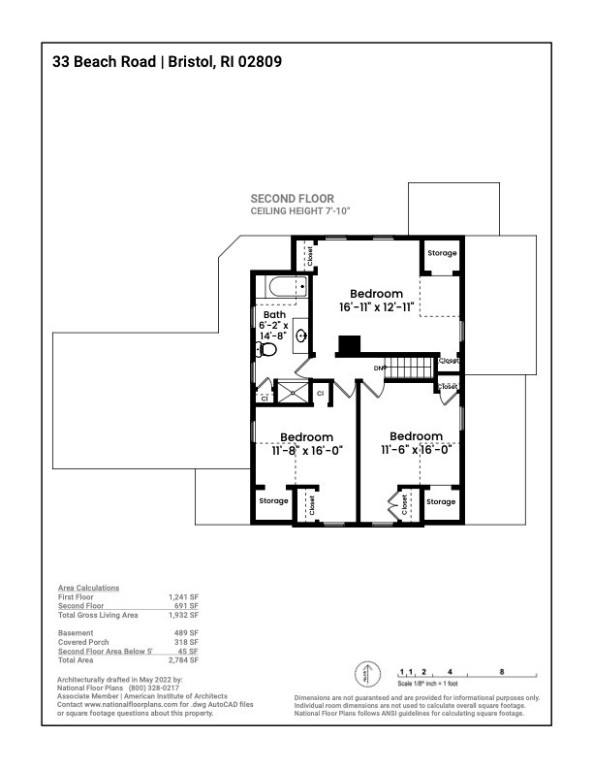 33 Beach Road Bristol, RI 02809 - Photo 36 of 37 Floor Plan: 2nd Floor