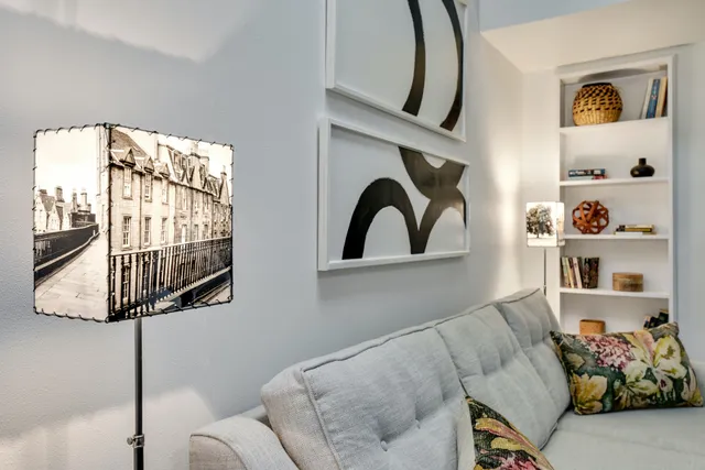 a living room with furniture and a couch