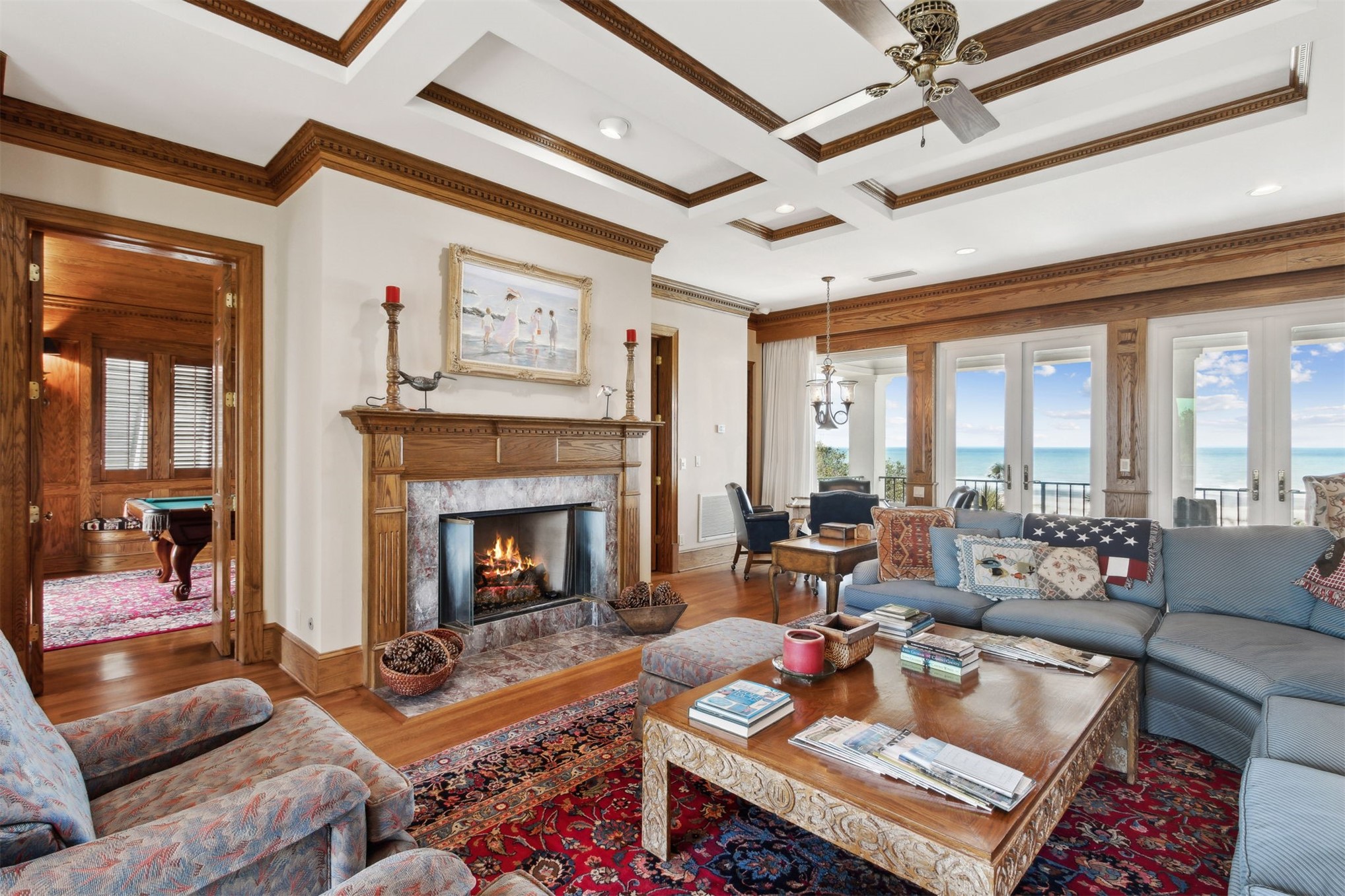 28 Dunes Row Fernandina Beach, FL 32034 - Photo 40 of 99 a living room with furniture fireplace and a large window