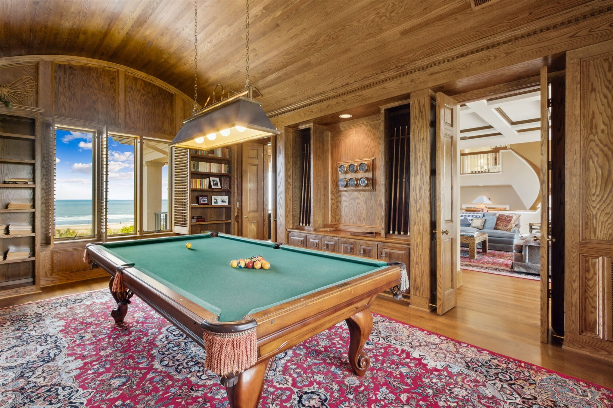 28 Dunes Row Fernandina Beach, FL 32034 - Photo 43 of 99 Billiards Room with curved wood ceiling