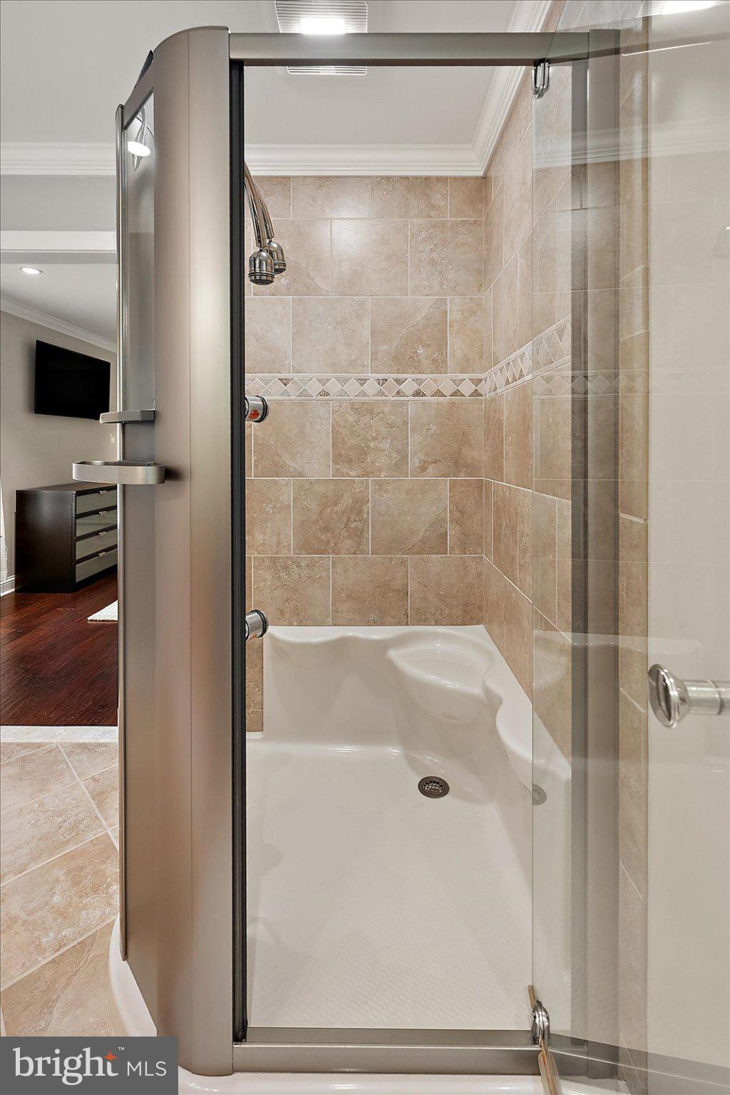 33915 Shockley Road Parsonsburg, MD 21849 - Photo 75 of 125 Sleek modern shower with elegant tiles.